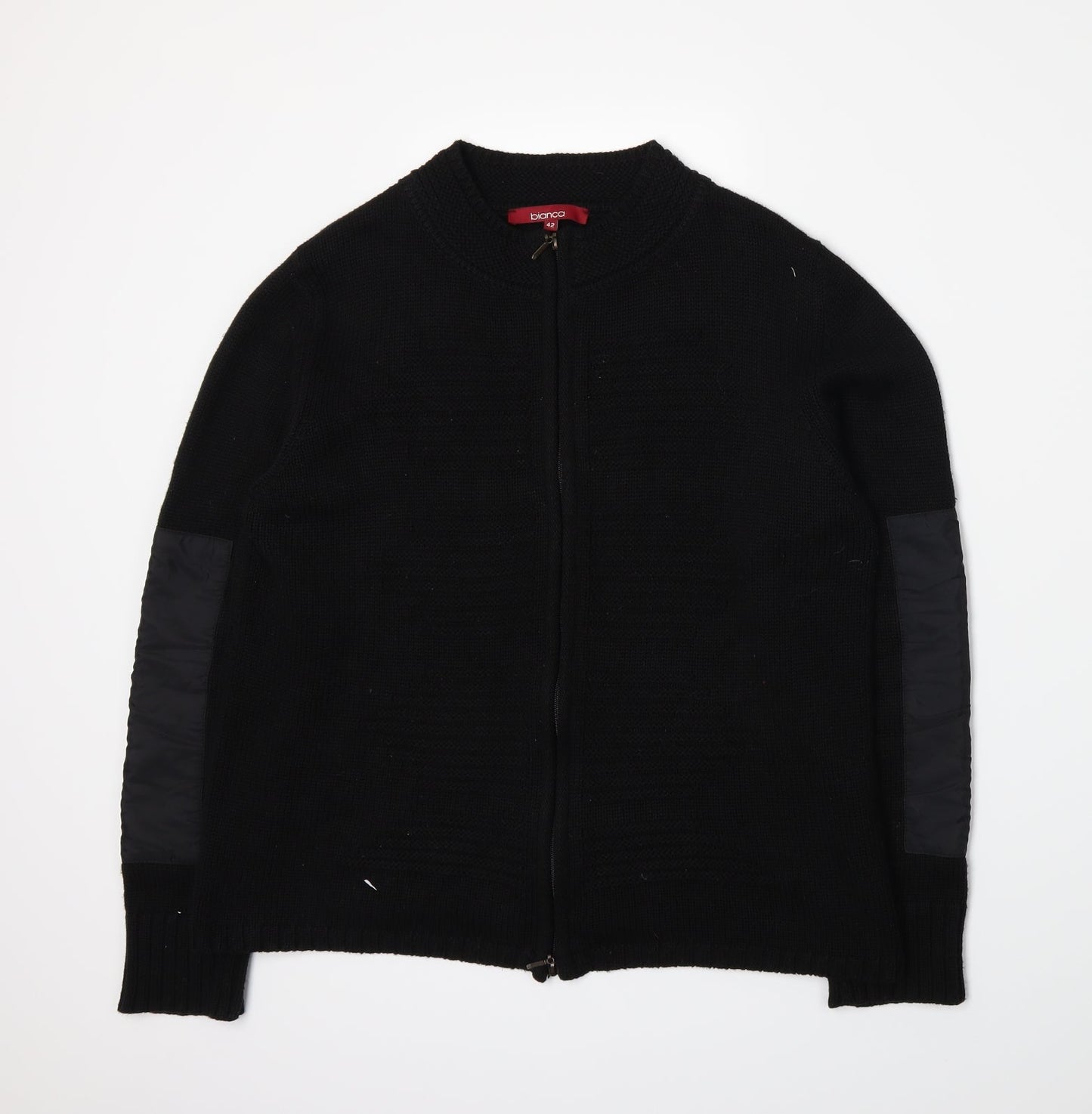 Bianca Womens Black  Knit Full Zip Jumper Size 10
