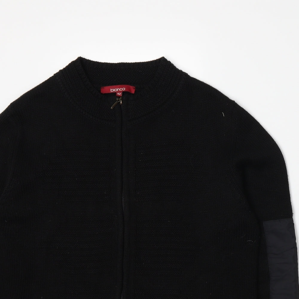Bianca Womens Black  Knit Full Zip Jumper Size 10