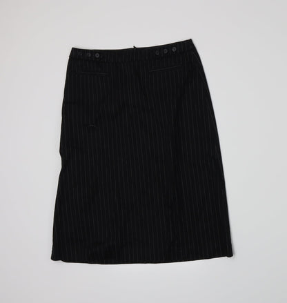 NAFNAF Womens Black Striped  A-Line Skirt Size 8