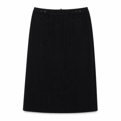 NAFNAF Womens Black Striped  A-Line Skirt Size 8
