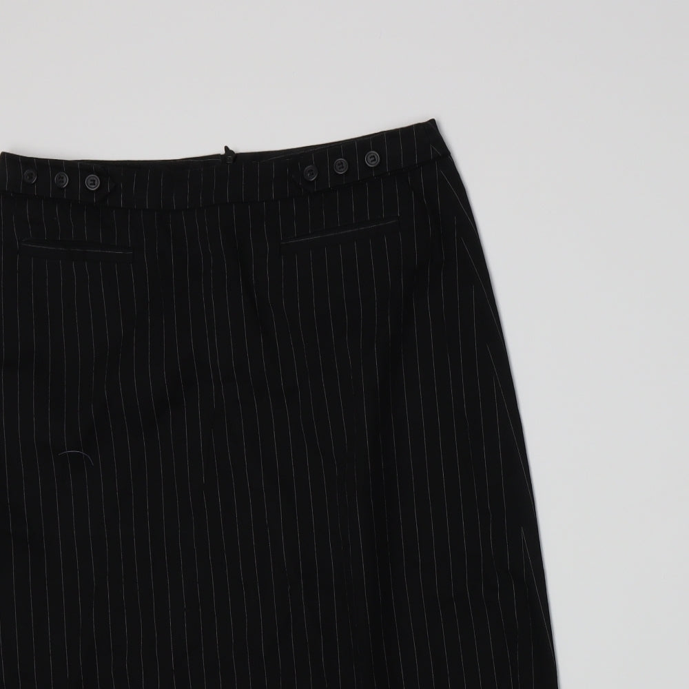NAFNAF Womens Black Striped  A-Line Skirt Size 8