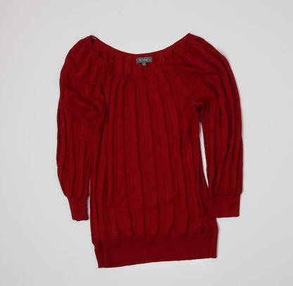 et vous Womens Red  Knit Pullover Jumper Size 12