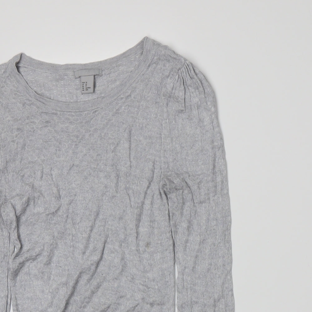 H&M Womens Grey  Knit Pullover Jumper Size XS