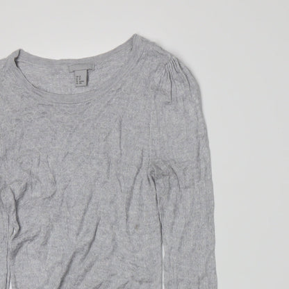 H&M Womens Grey  Knit Pullover Jumper Size XS