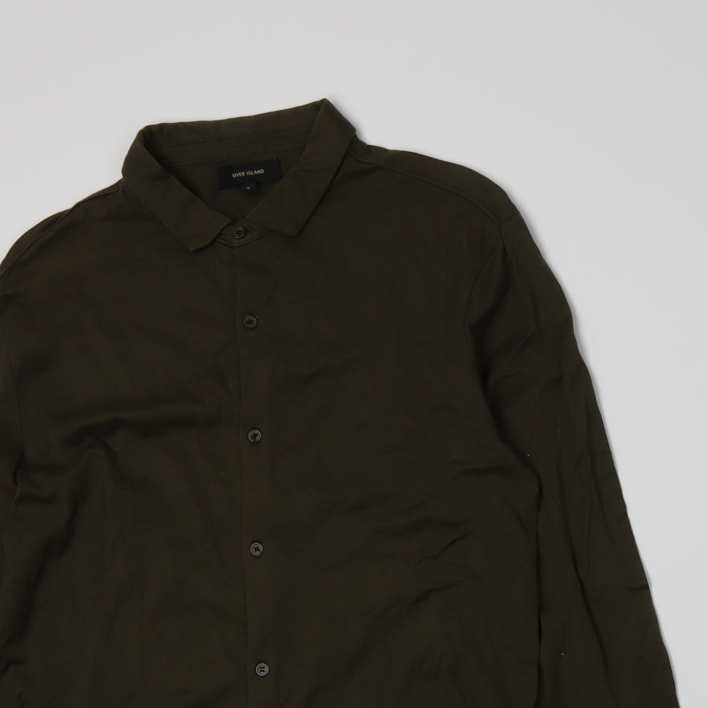 River Island Mens Green    Polo Size S