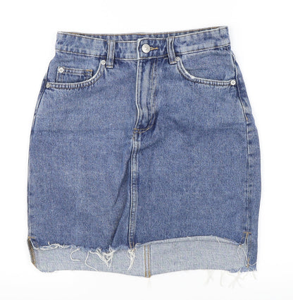 H&M Womens Blue  Denim Mini Skirt Size 8