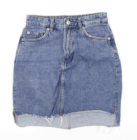 H&M Womens Blue  Denim Mini Skirt Size 8