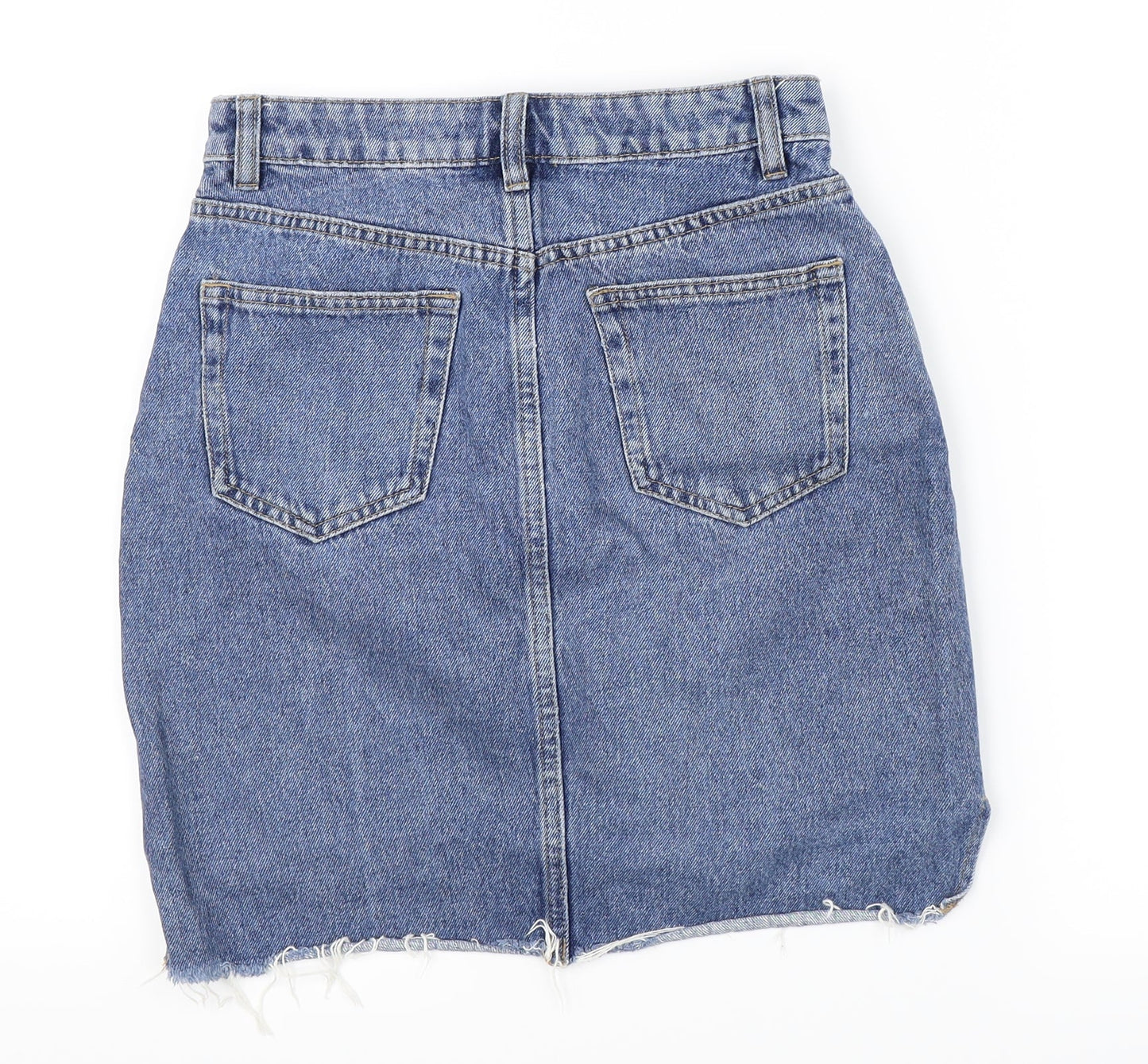 H&M Womens Blue  Denim Mini Skirt Size 8