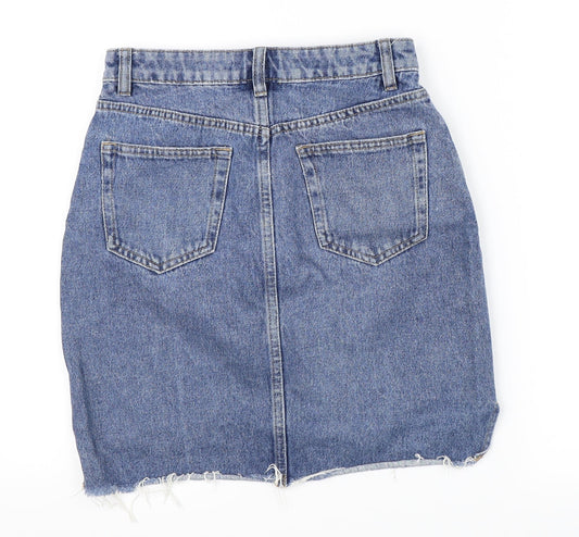 H&M Womens Blue  Denim Mini Skirt Size 8