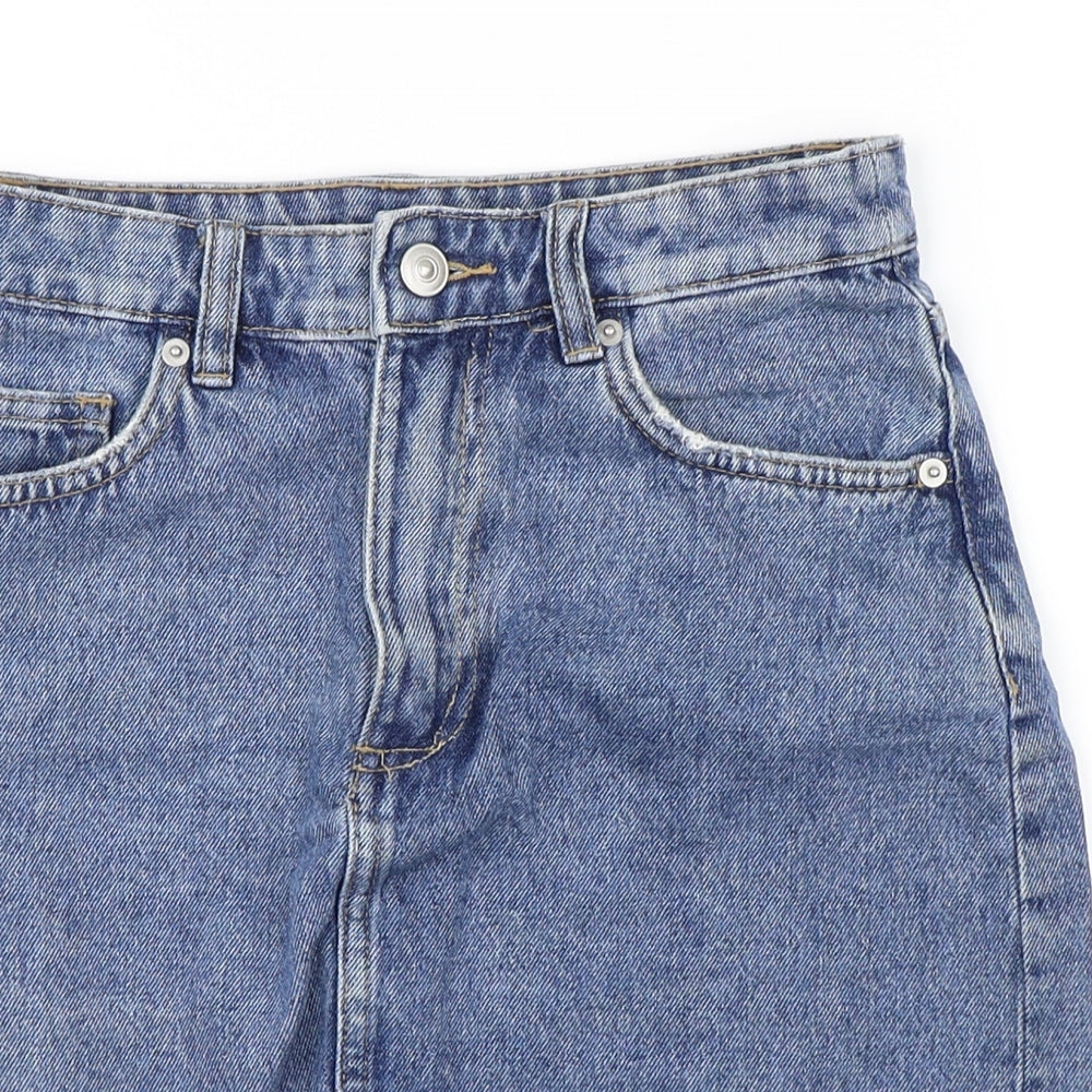 H&M Womens Blue  Denim Mini Skirt Size 8