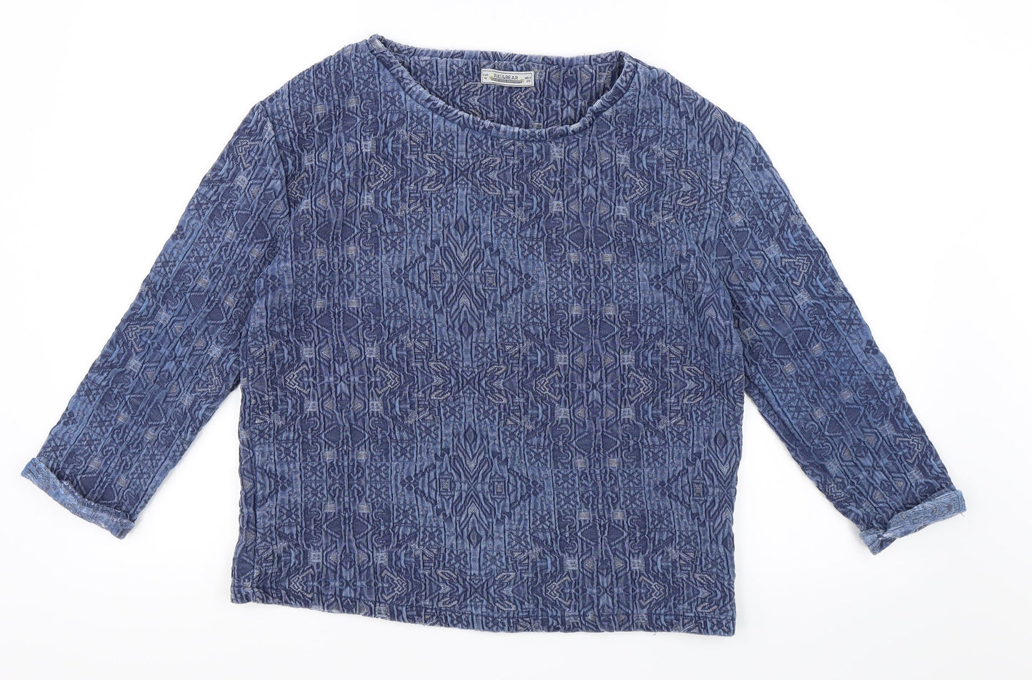 Womens UK Size M Pull&Bear Blue Pullover Sweatshirt