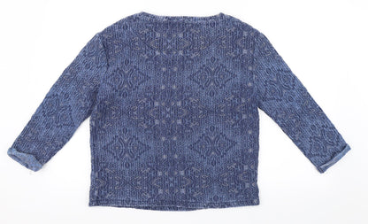 Womens UK Size M Pull&Bear Blue Pullover Sweatshirt