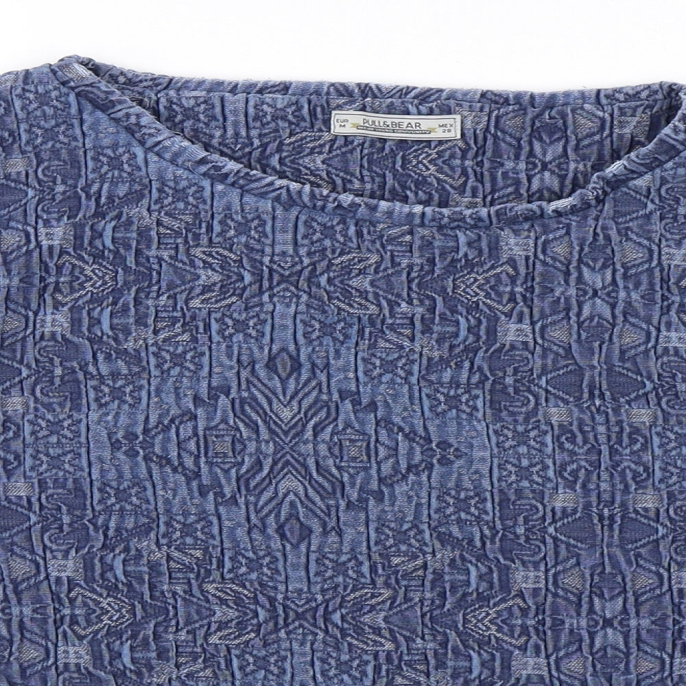 Womens UK Size M Pull&Bear Blue Pullover Sweatshirt