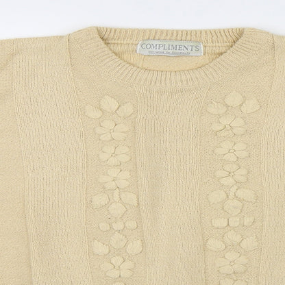 Compliments Womens Beige   Pullover Jumper Size M