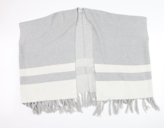 Red Herring Womens Grey Striped  Jacket Poncho Size S