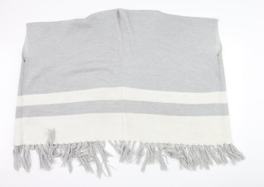 Red Herring Womens Grey Striped  Jacket Poncho Size S