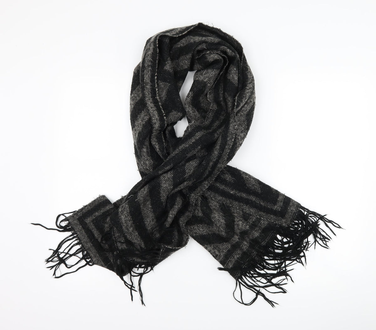Preworn Womens Grey Striped   Scarf