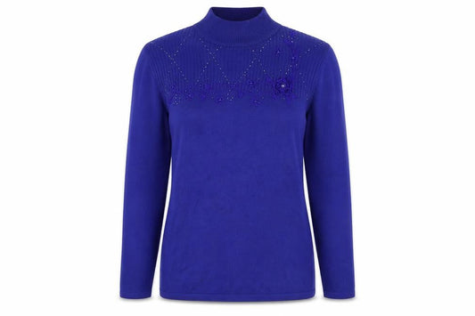 bm Collection Womens Purple Floral  Pullover Jumper Size S