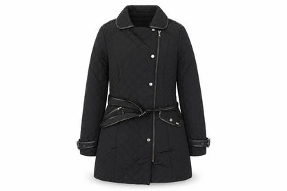 Womens UK Size 10 Papaya Black Quilted Coat