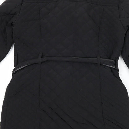 Womens UK Size 10 Papaya Black Quilted Coat