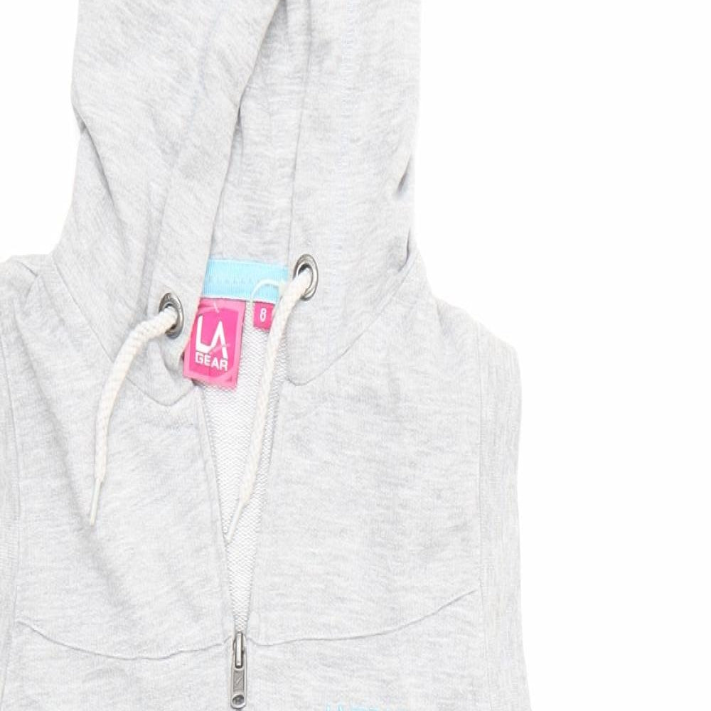 Womens UK Size 8 LA Gear Grey Full Zip Hoodie