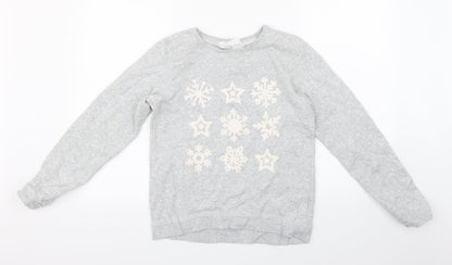 H&M Girls Grey   Pullover Sweatshirt Size 15 Years