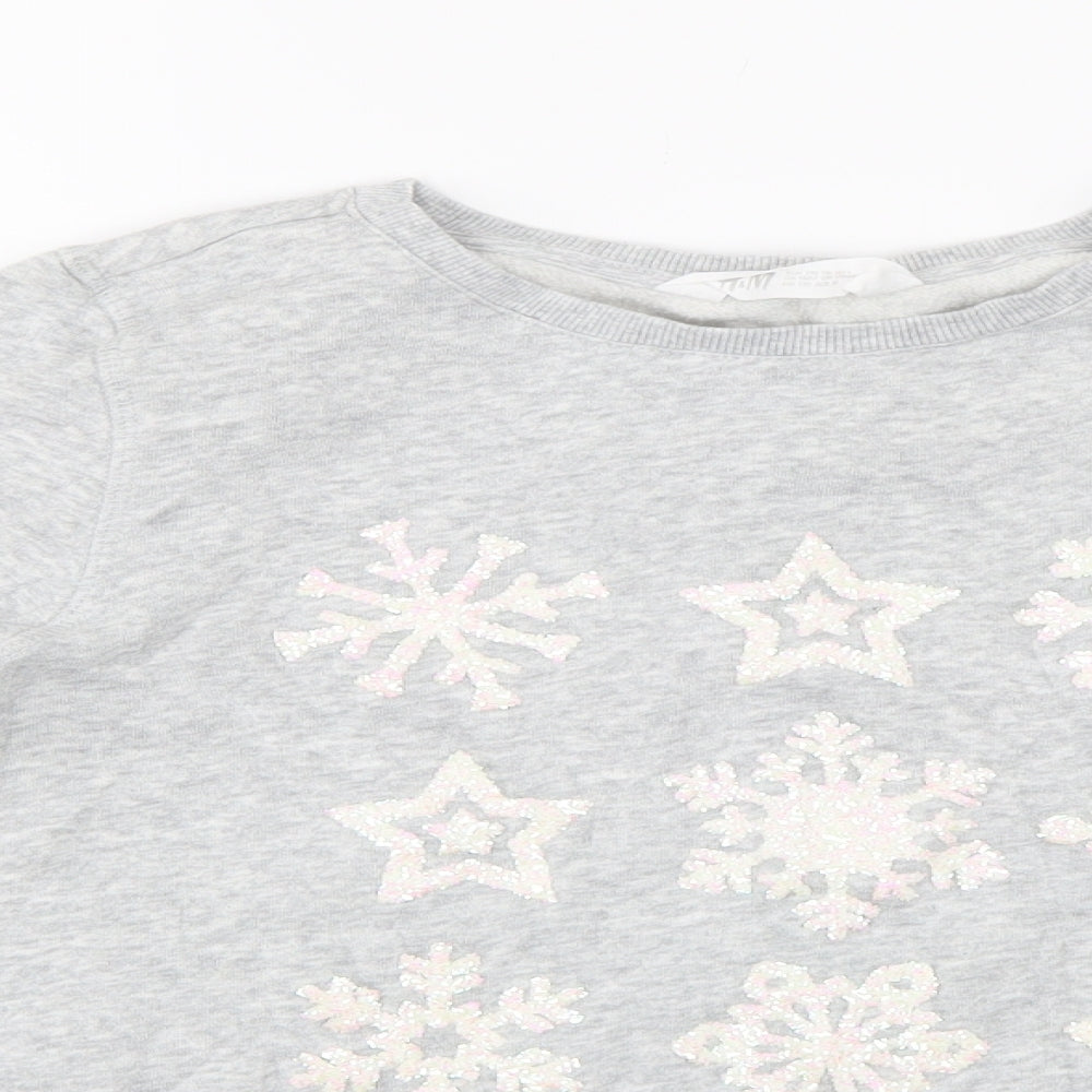 H&M Girls Grey   Pullover Sweatshirt Size 15 Years