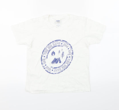 Gildan Boys White   Basic T-Shirt Size 7-8 Years