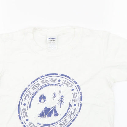Gildan Boys White   Basic T-Shirt Size 7-8 Years