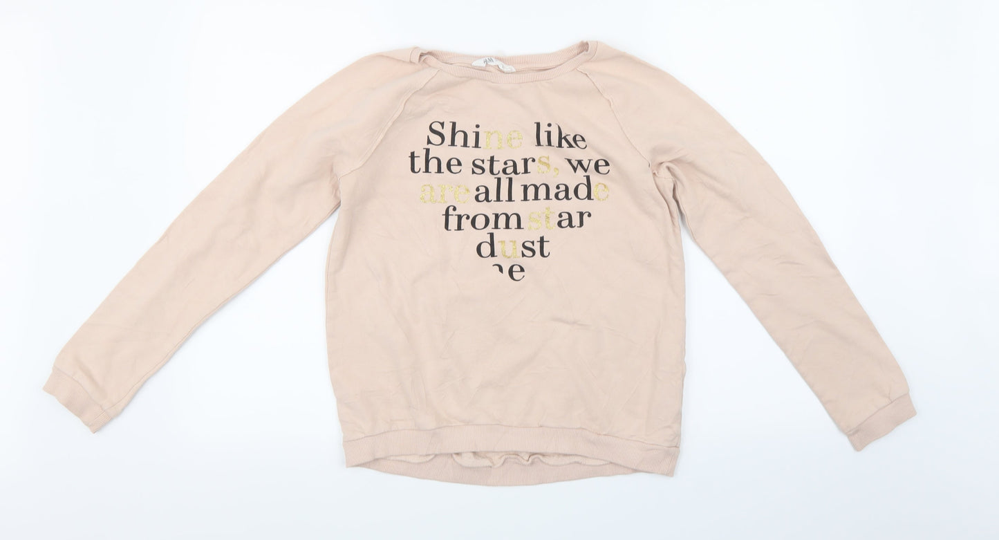 H&M Girls Pink   Pullover Sweatshirt Size 15 Years