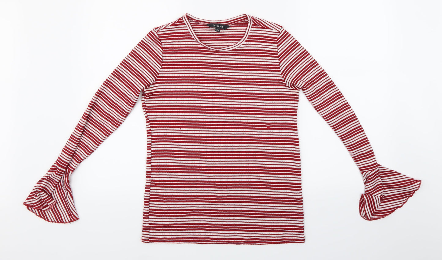 Womens UK Size S Glassons Red Basic T-Shirt