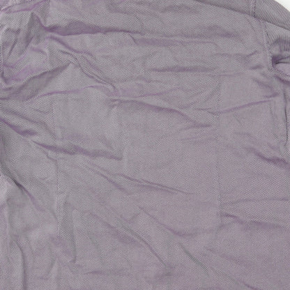 Mens UK Size 18 Marks and Spencer Purple  Button-Up Long Sleeve Casual Shirt