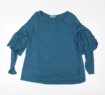 TU Womens Green  Jersey Basic Blouse Size 12