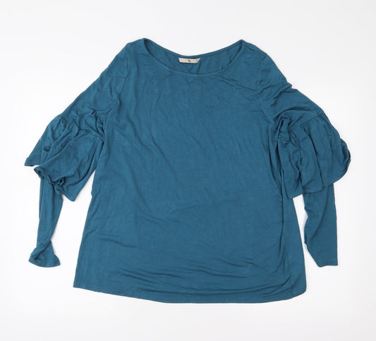 TU Womens Green  Jersey Basic Blouse Size 12