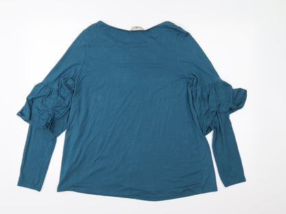 TU Womens Green  Jersey Basic Blouse Size 12