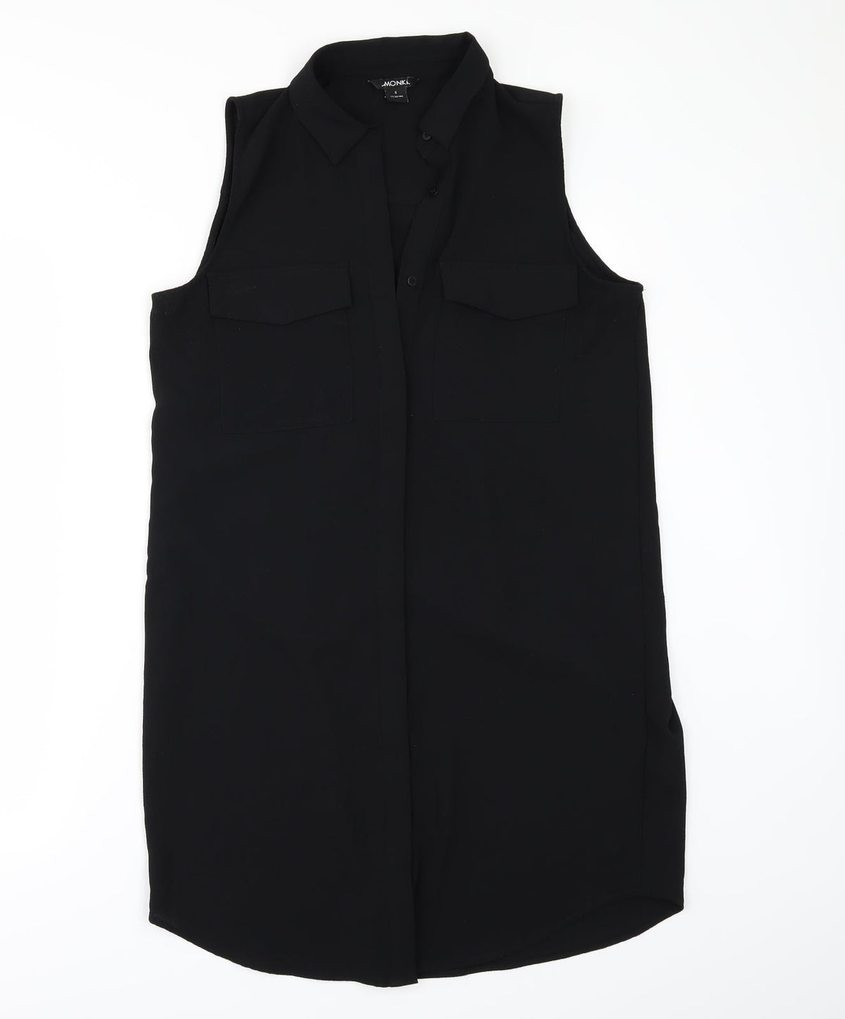 MONK Womens Black   Tunic Blouse Size S