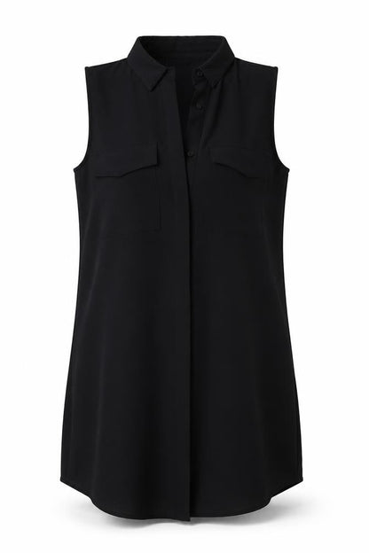 MONK Womens Black   Tunic Blouse Size S