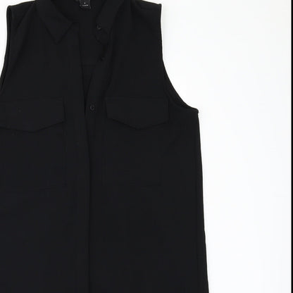 MONK Womens Black   Tunic Blouse Size S