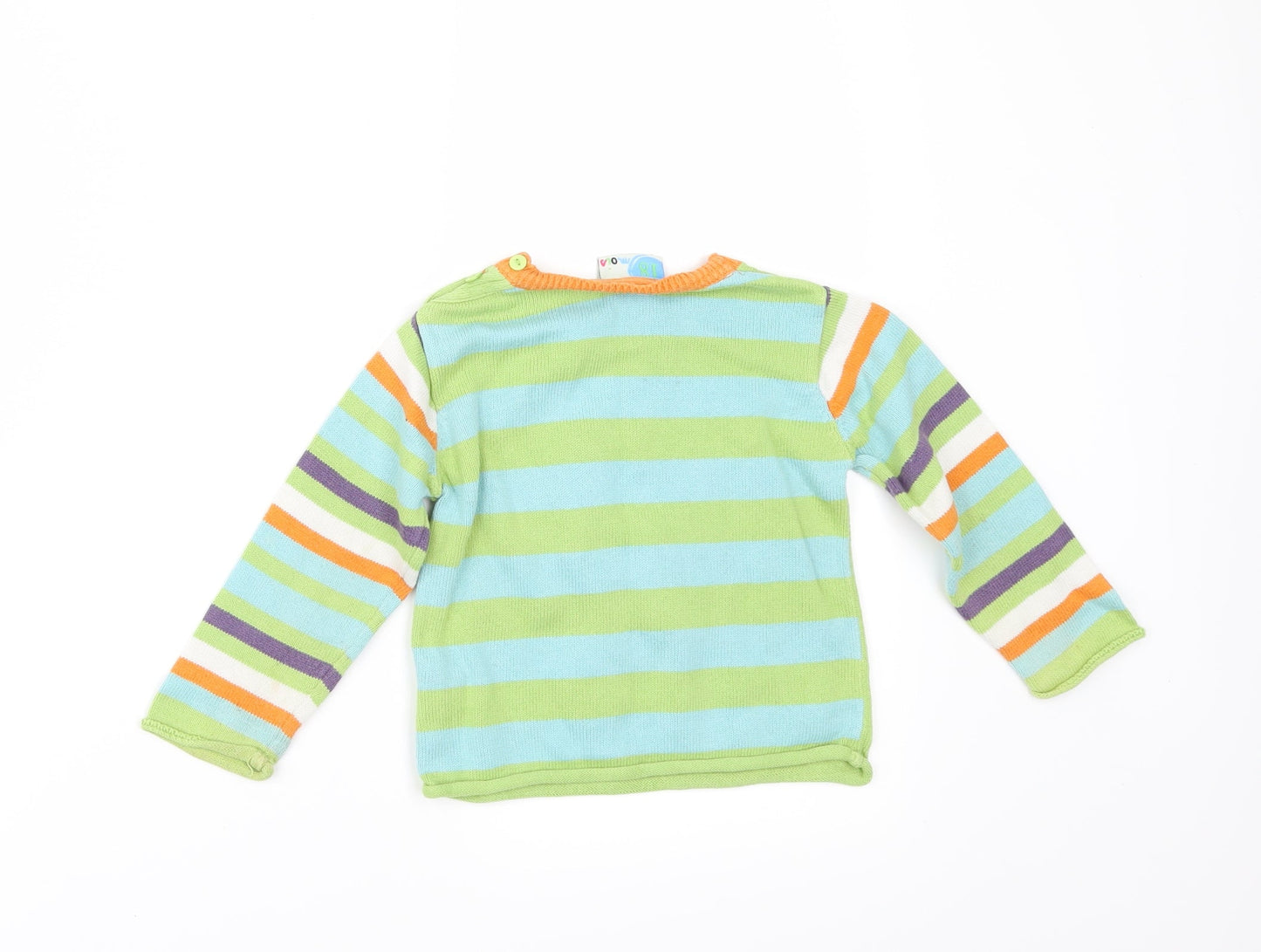 MOIS Baby Green Striped  Pullover Jumper Size 18-24 Months