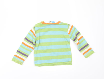 MOIS Baby Green Striped  Pullover Jumper Size 18-24 Months