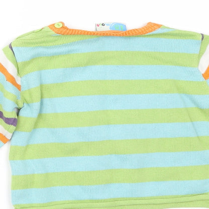 MOIS Baby Green Striped  Pullover Jumper Size 18-24 Months