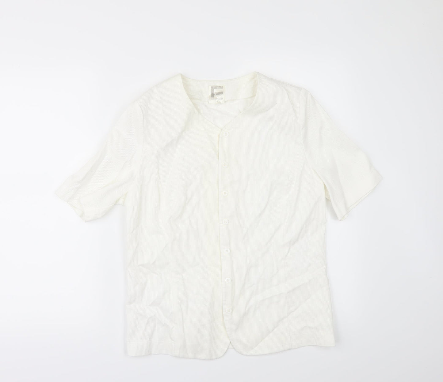 Frankenwalder Womens Ivory   Tunic Button-Up Size 10