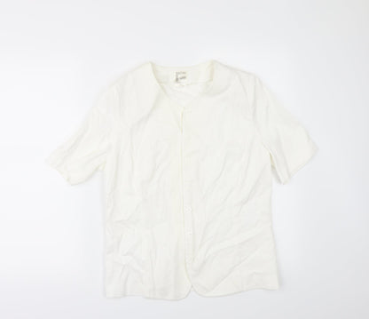 Frankenwalder Womens Ivory   Tunic Button-Up Size 10