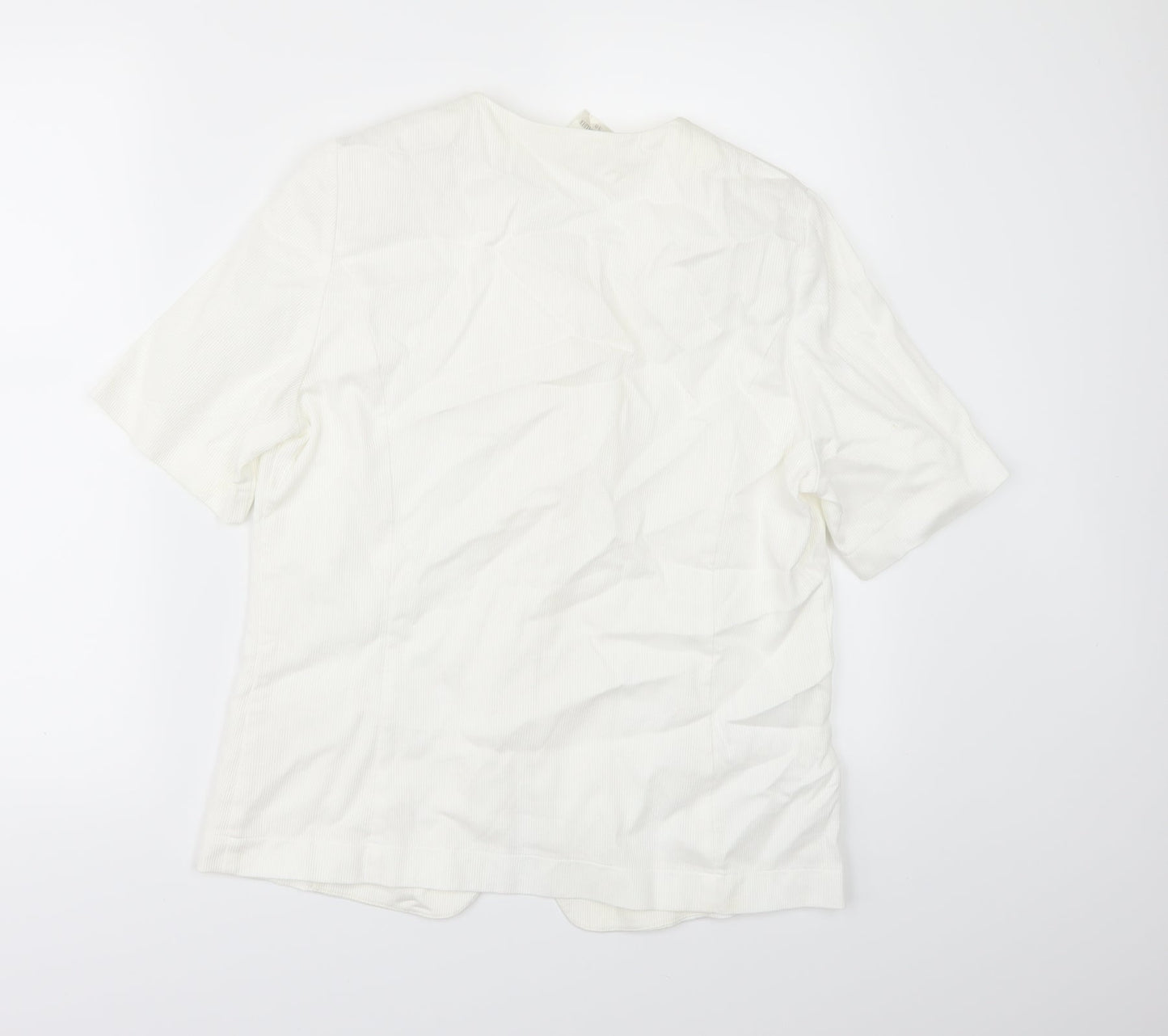 Frankenwalder Womens Ivory   Tunic Button-Up Size 10