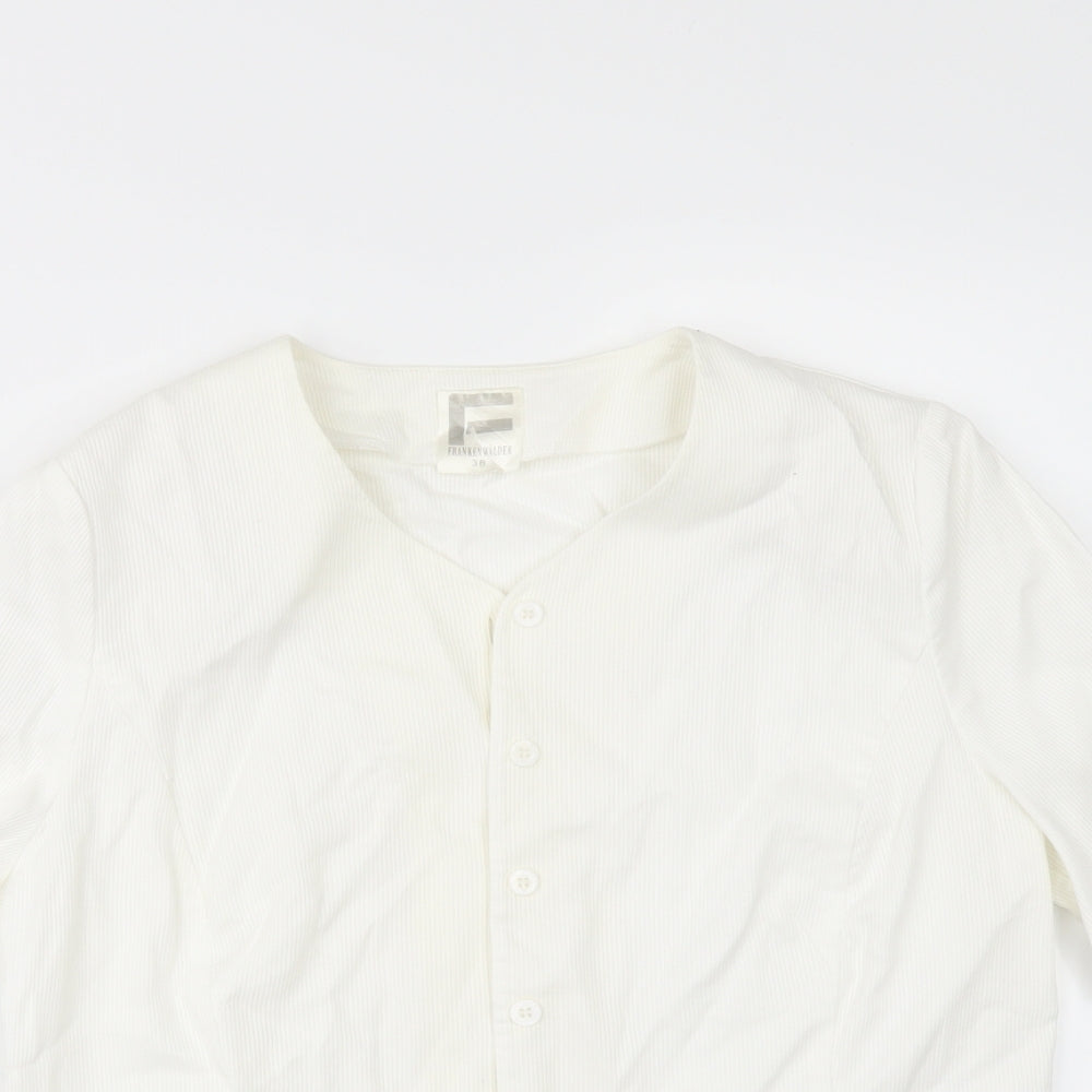 Frankenwalder Womens Ivory   Tunic Button-Up Size 10