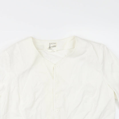 Frankenwalder Womens Ivory   Tunic Button-Up Size 10