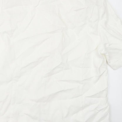 Frankenwalder Womens Ivory   Tunic Button-Up Size 10