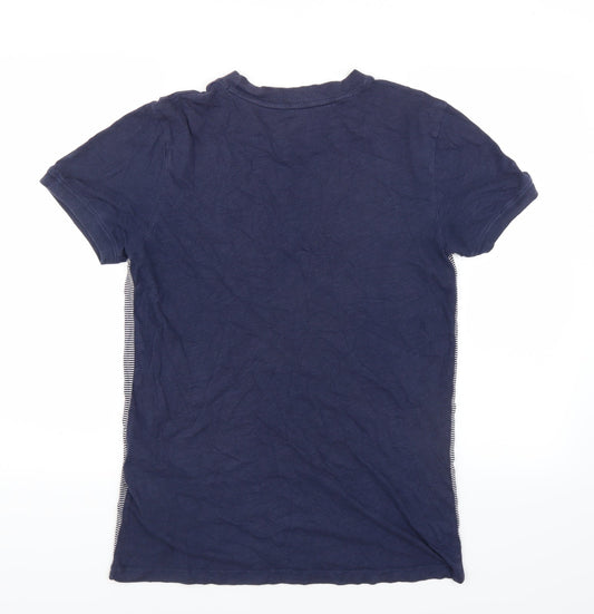 TOM TAILOR Mens Blue Striped   T-Shirt Size S