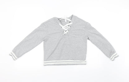 Preworn Girls Grey   Pullover Sweatshirt Size 10 Years