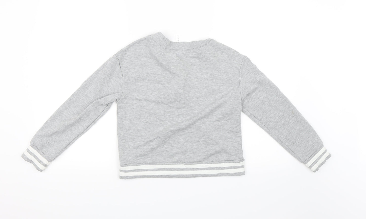 Preworn Girls Grey   Pullover Sweatshirt Size 10 Years
